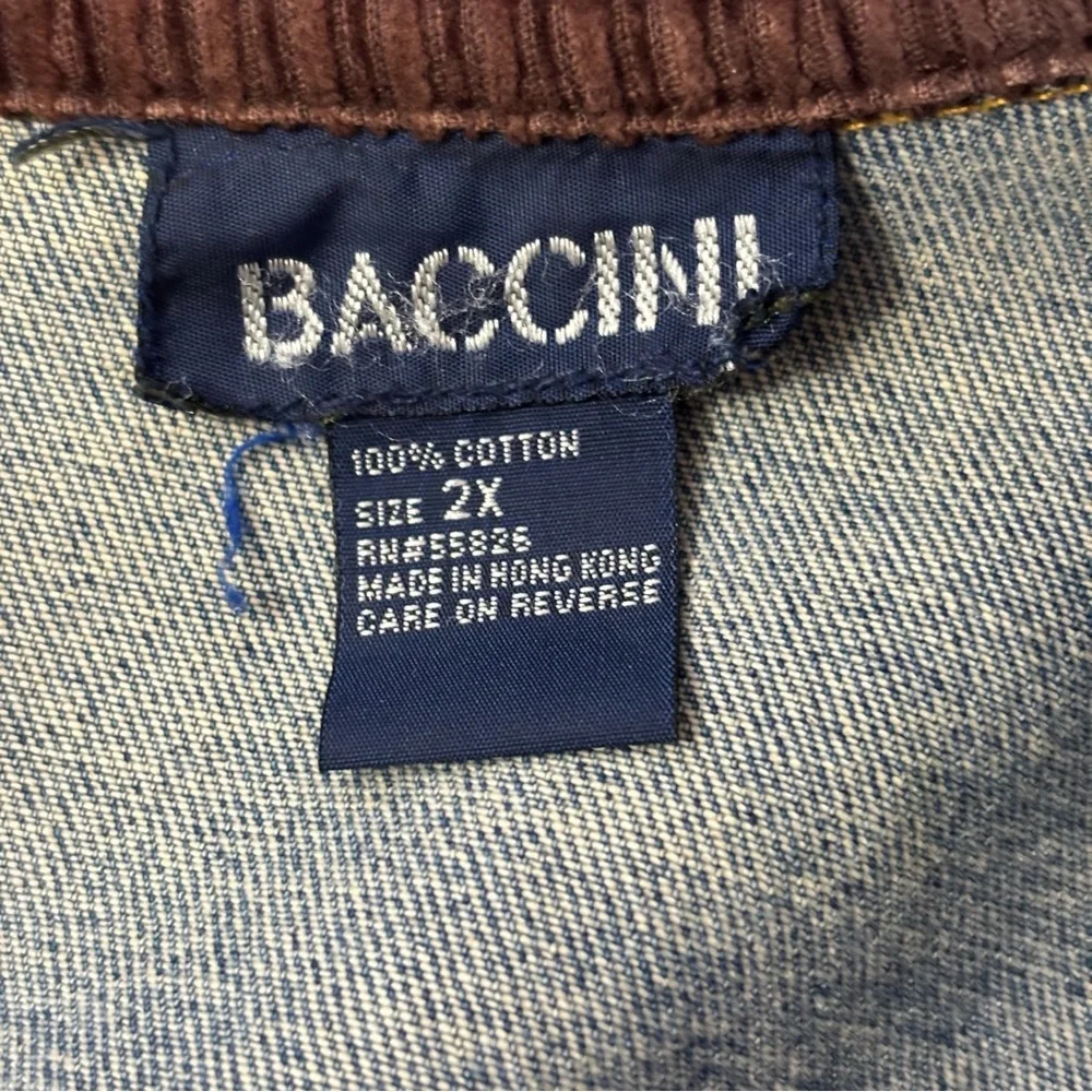 Baccini Womens Denim Jacket 2XL Embroidered Birdhouses Vintage Barn Jacket Moon - Picture 14 of 15
